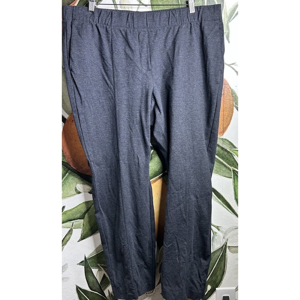 J. Jill 2X Gray Ponte Slim Leg Pants Pull On Elastic Waist Womens Pockets